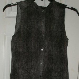 Eileen Fisher Silk Semi Sheer Sleeveless TUNIC TOP